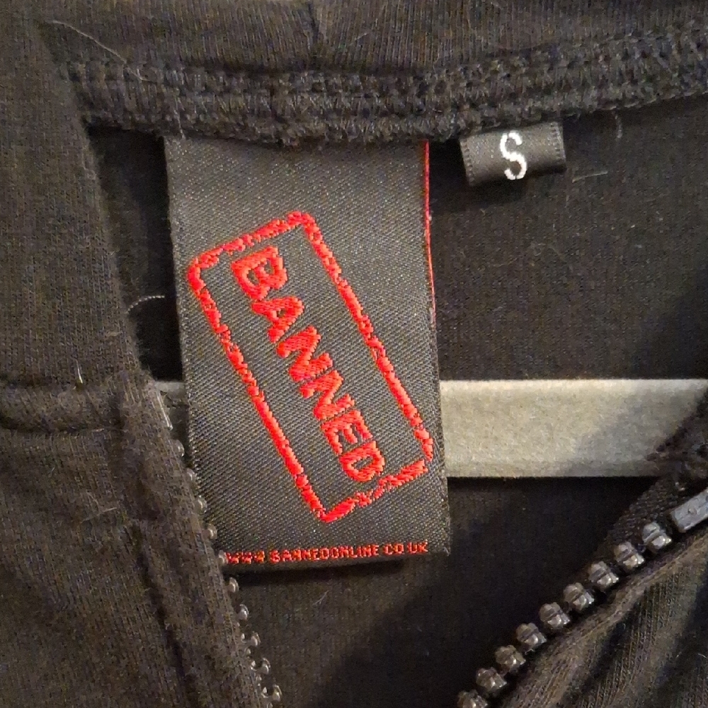 From London Black Cat Face Hoodie with Paw Prints, Tail And Skull Hardware - Picture 2 of 4